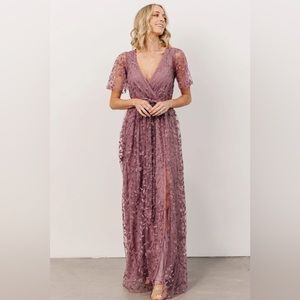 NWT Baltic Born Marseille Embossed Maxi Dress in Lavender XL